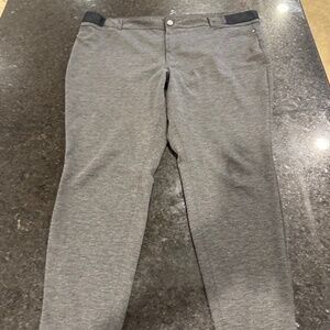 Vera Wange gray 3xl womens straight leg slacks button zip pockets zip pockets